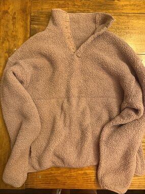 Skims Women’s Cozy Sherpa Pullover Jacket - mauve
